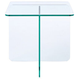 Wyld And Coco Lumina Living Side Table - Tempered Glass, Transparent, 46 X 50 Cm, Minimalist Square Design - thumbnail 4