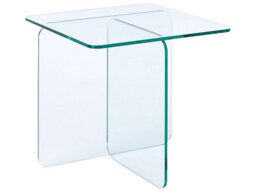 Wyld And Coco Lumina Living Side Table - Tempered Glass, Transparent, 46 X 50 Cm, Minimalist Square Design - thumbnail 3