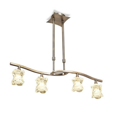 Luminosa Lighting Luminosa Rosa Del Desierto Telescopic Linear Pendant Line 4 Light G9, Antique Brass - image 1