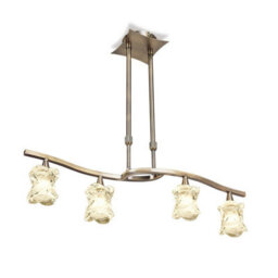 Luminosa Lighting Luminosa Rosa Del Desierto Telescopic Linear Pendant Line 4 Light G9, Antique Brass - thumbnail 1