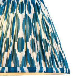 Loops Set Of 2 Elegant Handcrafted Tapered Lamp Shades In Marlin Blue Fabric - thumbnail 2