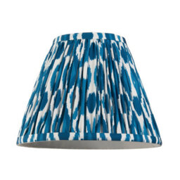 Loops Set Of 2 Elegant Handcrafted Tapered Lamp Shades In Marlin Blue Fabric - thumbnail 5
