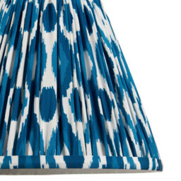 Loops Set Of 2 Elegant Handcrafted Tapered Lamp Shades In Marlin Blue Fabric - thumbnail 3