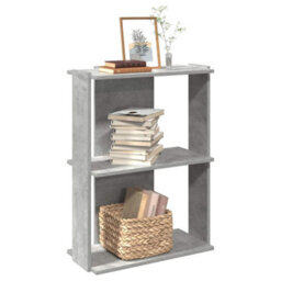 Berkfield Bookcase 3-Tier Concrete Grey 60X30X80 Cm Engineered Wood
