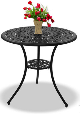 Homeology Positano Black Garden And Patio Cast Aluminium Bistro Table - image 1