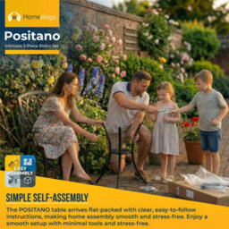 Homeology Positano Black Garden And Patio Cast Aluminium Bistro Table - thumbnail 8