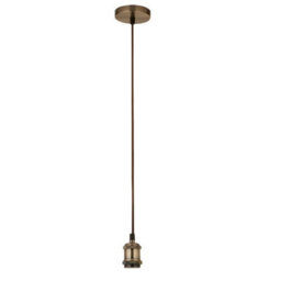 CGC Lighting Cgc Cassie Antique Brass 1.5M Adjustable E27 Ceiling Suspension Cable Pendant And Matching Ceiling Rose - thumbnail 5