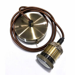 CGC Lighting Cgc Cassie Antique Brass 1.5M Adjustable E27 Ceiling Suspension Cable Pendant And Matching Ceiling Rose - thumbnail 1
