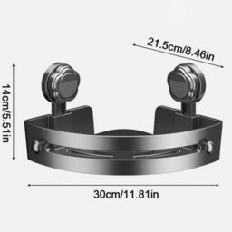 Bathroom Wall Corner Shelf-Rack Shower Shelf No Drill Suction Storage Organizer - thumbnail 2