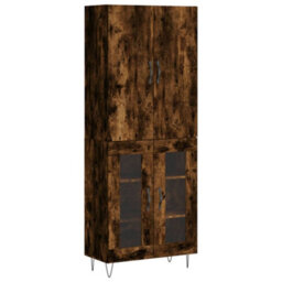Berkfield Elegant Highboard Smoked Oak 69.5X34X180 Cm Engineered Wood - thumbnail 1