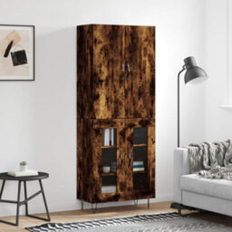 Berkfield Elegant Highboard Smoked Oak 69.5X34X180 Cm Engineered Wood - thumbnail 2