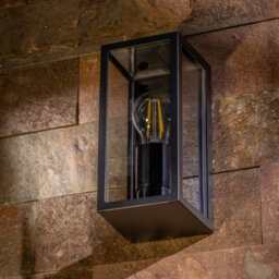 CGC Lighting Cgc Outdoor Outside Wall Light Black E27 Lantern Clear Diffuser Ip44 Traditional Porch Security Lamp - thumbnail 2