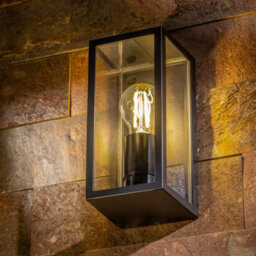 CGC Lighting Cgc Outdoor Outside Wall Light Black E27 Lantern Clear Diffuser Ip44 Traditional Porch Security Lamp
