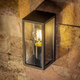 CGC Lighting Cgc Outdoor Outside Wall Light Black E27 Lantern Clear Diffuser Ip44 Traditional Porch Security Lamp - thumbnail 6