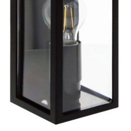 CGC Lighting Cgc Outdoor Outside Wall Light Black E27 Lantern Clear Diffuser Ip44 Traditional Porch Security Lamp - thumbnail 5