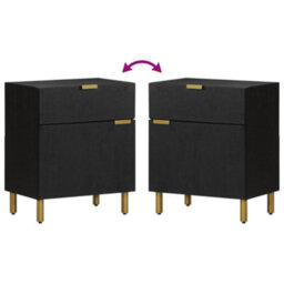 Berkfield Bedside Cabinet Black 50X33X60 Cm Engineered Wood - thumbnail 6