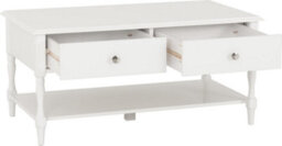 Seconique Stratford 2 Drawer Coffee Table White Shabby Chic - thumbnail 5