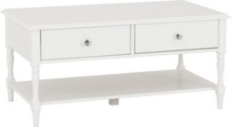 Seconique Stratford 2 Drawer Coffee Table White Shabby Chic - thumbnail 6