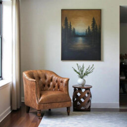 Xample Harrington Vintage Brown Leather Armchair, Waxed Aniline, Hand-Tied Buttoning, Antique Walnut Legs, Fsc Timber Frame - thumbnail 3