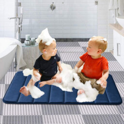 Ameha 40 X 60 Cm Navy Foam Mat Extra Soft & Comfortable Non Slip Bathroom Small Mat Washable Super Absorbent Bath Mats - thumbnail 7