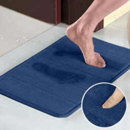 Ameha 40 X 60 Cm Navy Foam Mat Extra Soft & Comfortable Non Slip Bathroom Small Mat Washable Super Absorbent Bath Mats - thumbnail 9