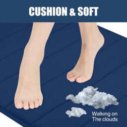 Ameha 40 X 60 Cm Navy Foam Mat Extra Soft & Comfortable Non Slip Bathroom Small Mat Washable Super Absorbent Bath Mats - thumbnail 8