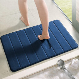Ameha 40 X 60 Cm Navy Foam Mat Extra Soft & Comfortable Non Slip Bathroom Small Mat Washable Super Absorbent Bath Mats - thumbnail 5