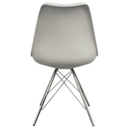 Fusion Living Soho Light Grey Plastic Dining Chair With Chrome Metal Legs - thumbnail 7