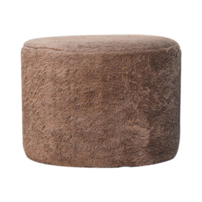 Artisan Furniture Mocha Faux Fur Round Footstool - image 1