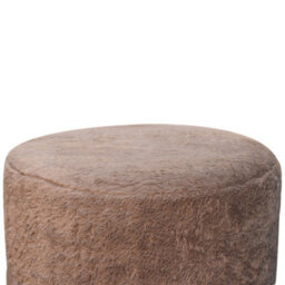 Artisan Furniture Mocha Faux Fur Round Footstool - thumbnail 6