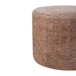 Artisan Furniture Mocha Faux Fur Round Footstool - thumbnail 3