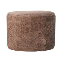 Artisan Furniture Mocha Faux Fur Round Footstool - thumbnail 1