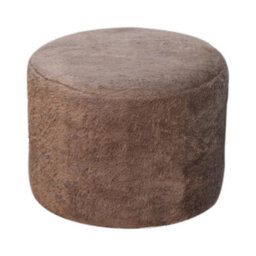 Artisan Furniture Mocha Faux Fur Round Footstool - thumbnail 2