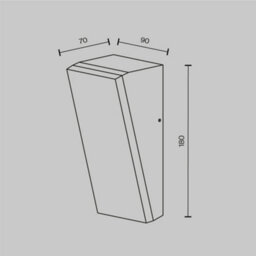 Luminosa Lighting Luminosa Brick 18X9Cm Outdoor Wall Down Lamp Graphite 3000K 1100Lm Ip54 - thumbnail 3