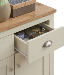 Timber Art Design Lisbon Compact 2 Doors 2 Drawer Sideboard Storage Cabinet Cupboard Cream Oak - thumbnail 5
