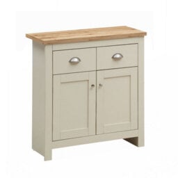 Timber Art Design Lisbon Compact 2 Doors 2 Drawer Sideboard Storage Cabinet Cupboard Cream Oak - thumbnail 2