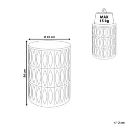 Beliani  Side Table Deara Light Grey - thumbnail 3