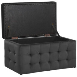Beliani Storage Ottoman Michigan Velvet Black - thumbnail 5