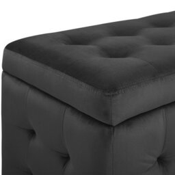 Beliani Storage Ottoman Michigan Velvet Black - thumbnail 7