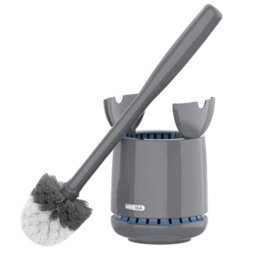 Mr.siga Toilet Bowl Brush And Holder, Quality, With Solid Handle Durable Bristles For Bathroom Cleaning, Gray, 1 Pack