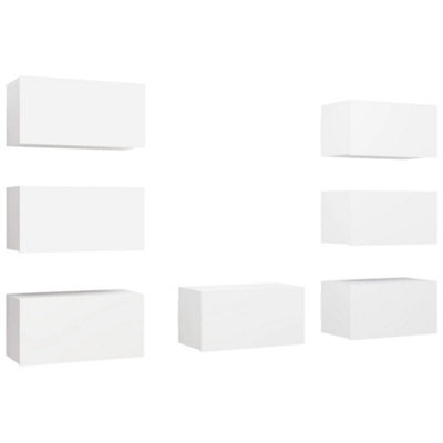 Berkfield Sturdy Tv Cabinets 7 Pcs White 30.5X30X60 Cm Engineered Wood - image 1