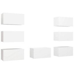 Berkfield Sturdy Tv Cabinets 7 Pcs White 30.5X30X60 Cm Engineered Wood - thumbnail 1