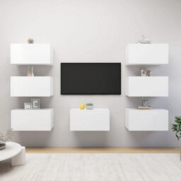 Berkfield Sturdy Tv Cabinets 7 Pcs White 30.5X30X60 Cm Engineered Wood - thumbnail 2