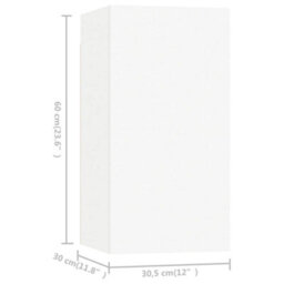 Berkfield Sturdy Tv Cabinets 7 Pcs White 30.5X30X60 Cm Engineered Wood - thumbnail 7
