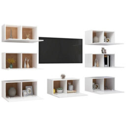 Berkfield Sturdy Tv Cabinets 7 Pcs White 30.5X30X60 Cm Engineered Wood - thumbnail 3