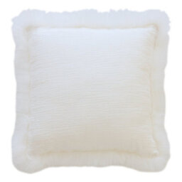 Native Natural Linen Cushion With Sheepskin Trim - thumbnail 3