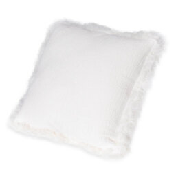Native Natural Linen Cushion With Sheepskin Trim - thumbnail 2