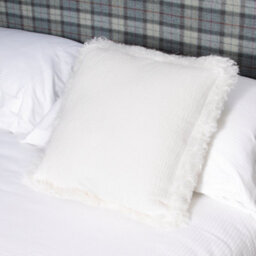 Native Natural Linen Cushion With Sheepskin Trim