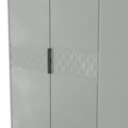 Anzio Ready Assembled Modern Matt Dusk Grey 2 Drawer Tall Double Wardrobe (H)1956mm (W)766mm (D)530mm - thumbnail 8