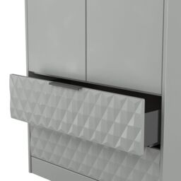 Anzio Ready Assembled Modern Matt Dusk Grey 2 Drawer Tall Double Wardrobe (H)1956mm (W)766mm (D)530mm - thumbnail 7